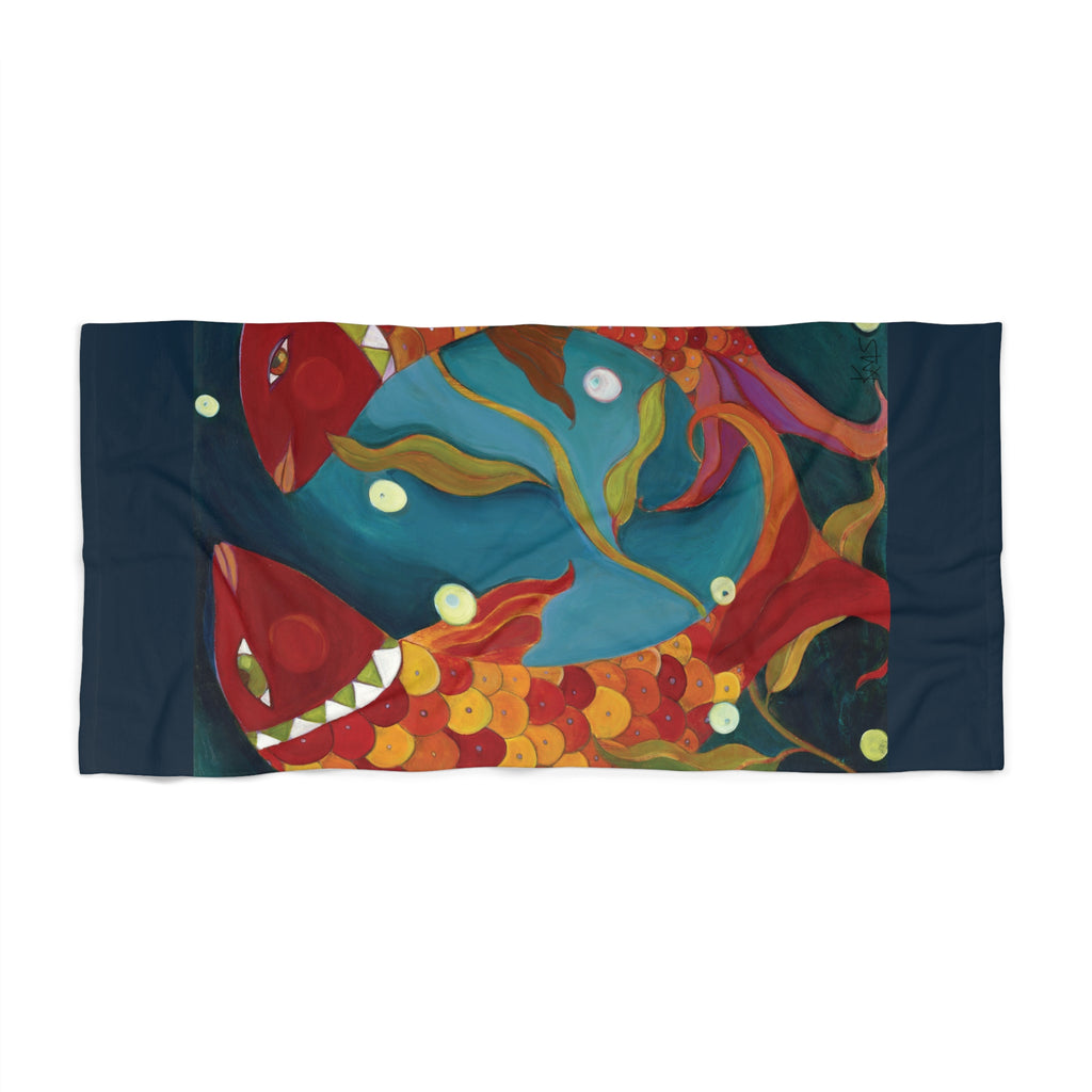 Fish Dance Beach Towel