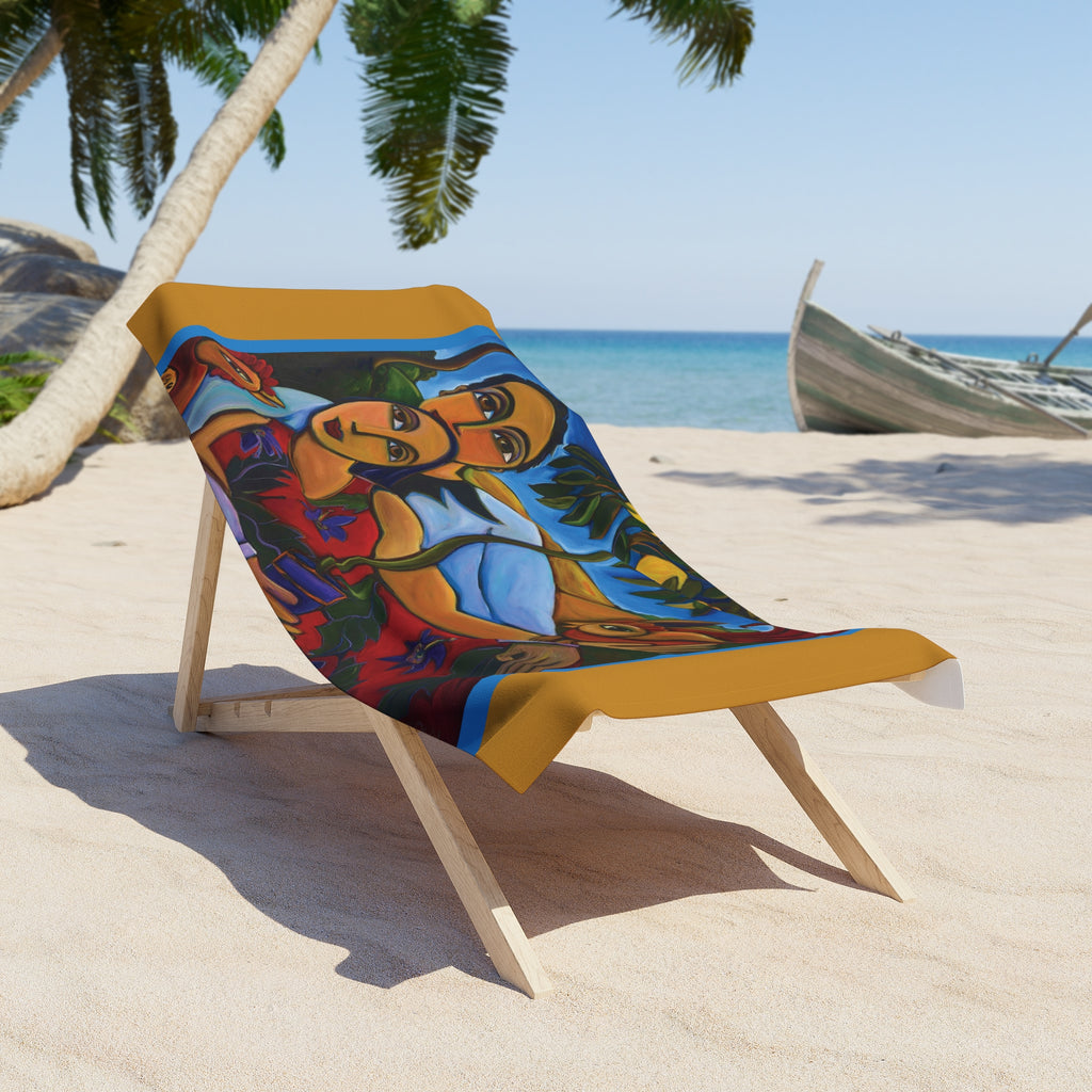 Waking Up Together Beach Towel