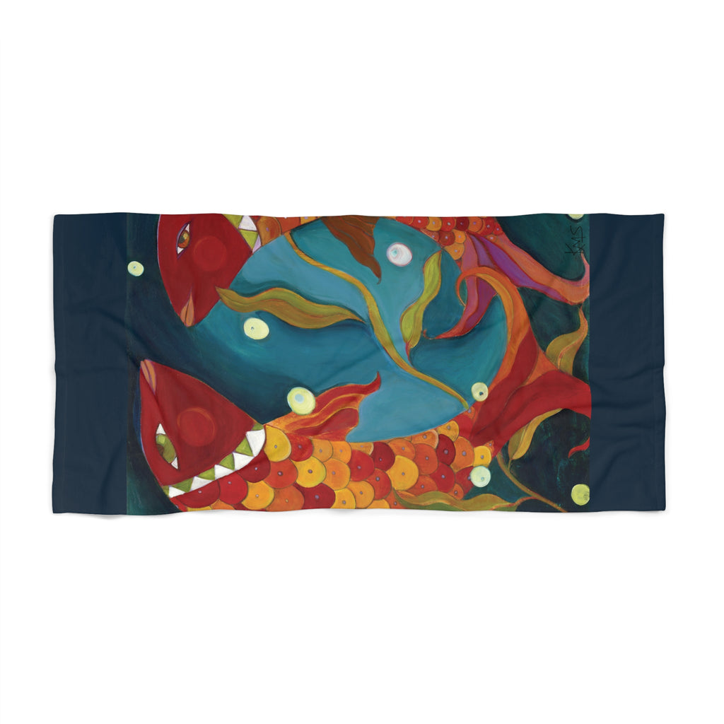 Fish Dance Beach Towel