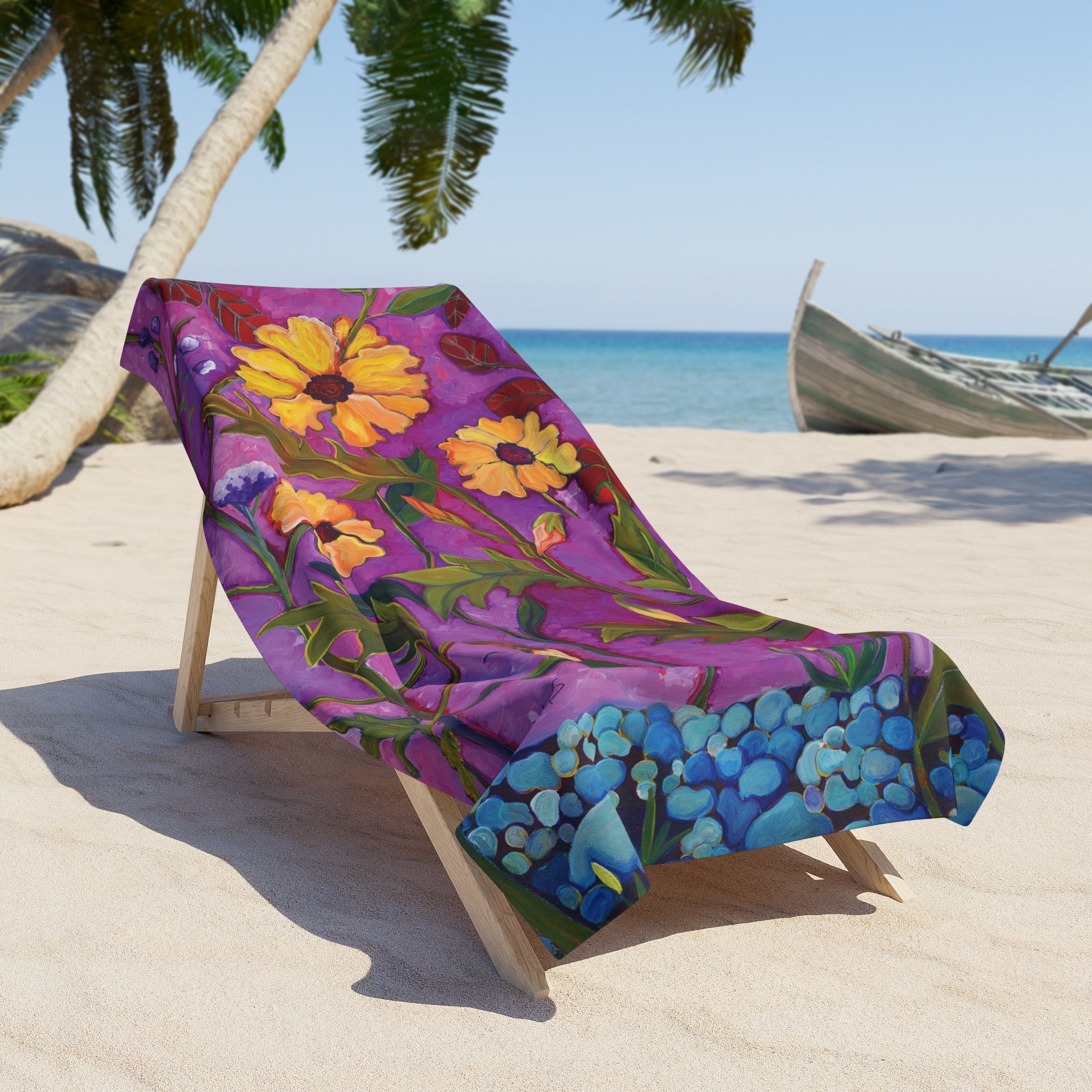 Magenta Sunrise Beach Towel