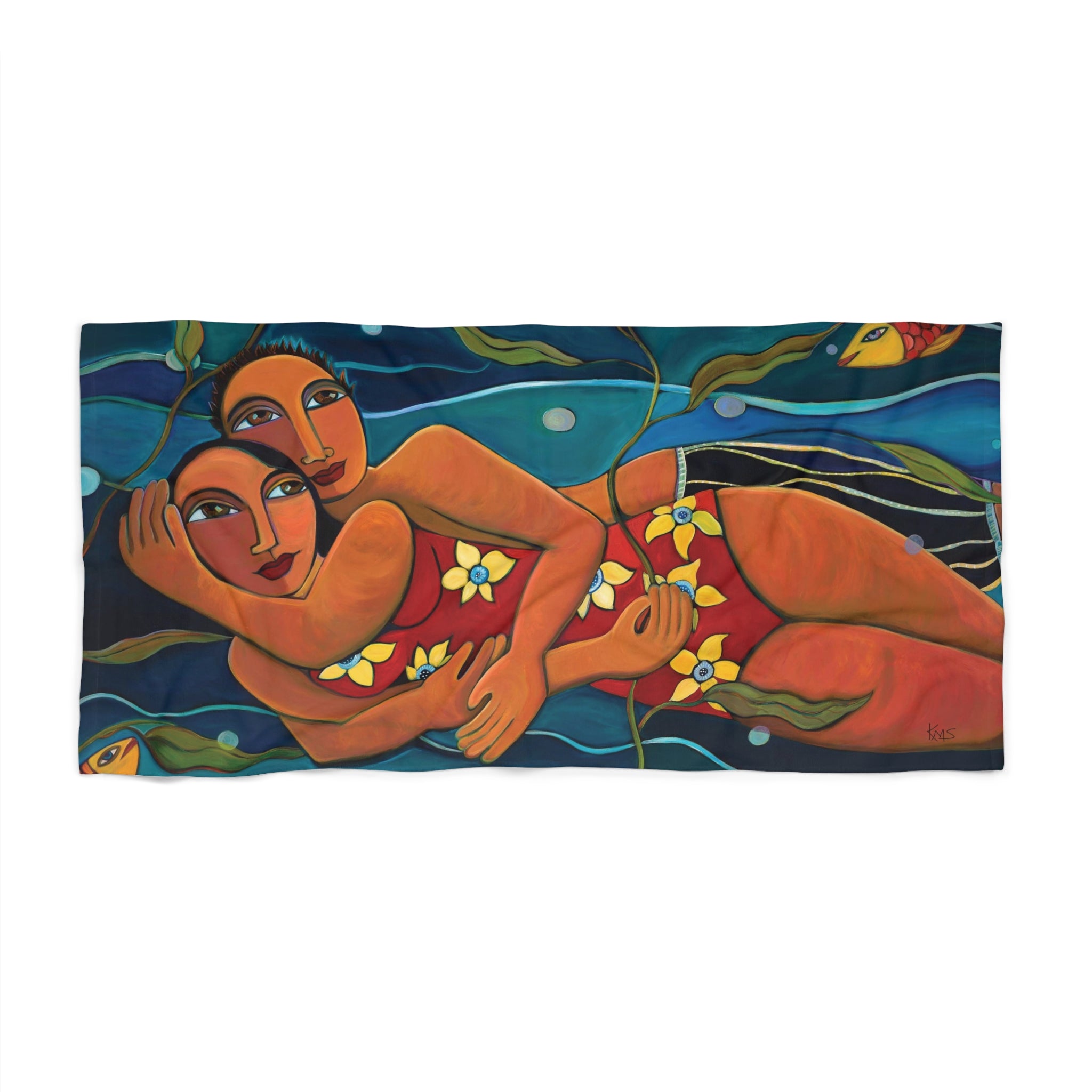 Swimming Together Beach Towel