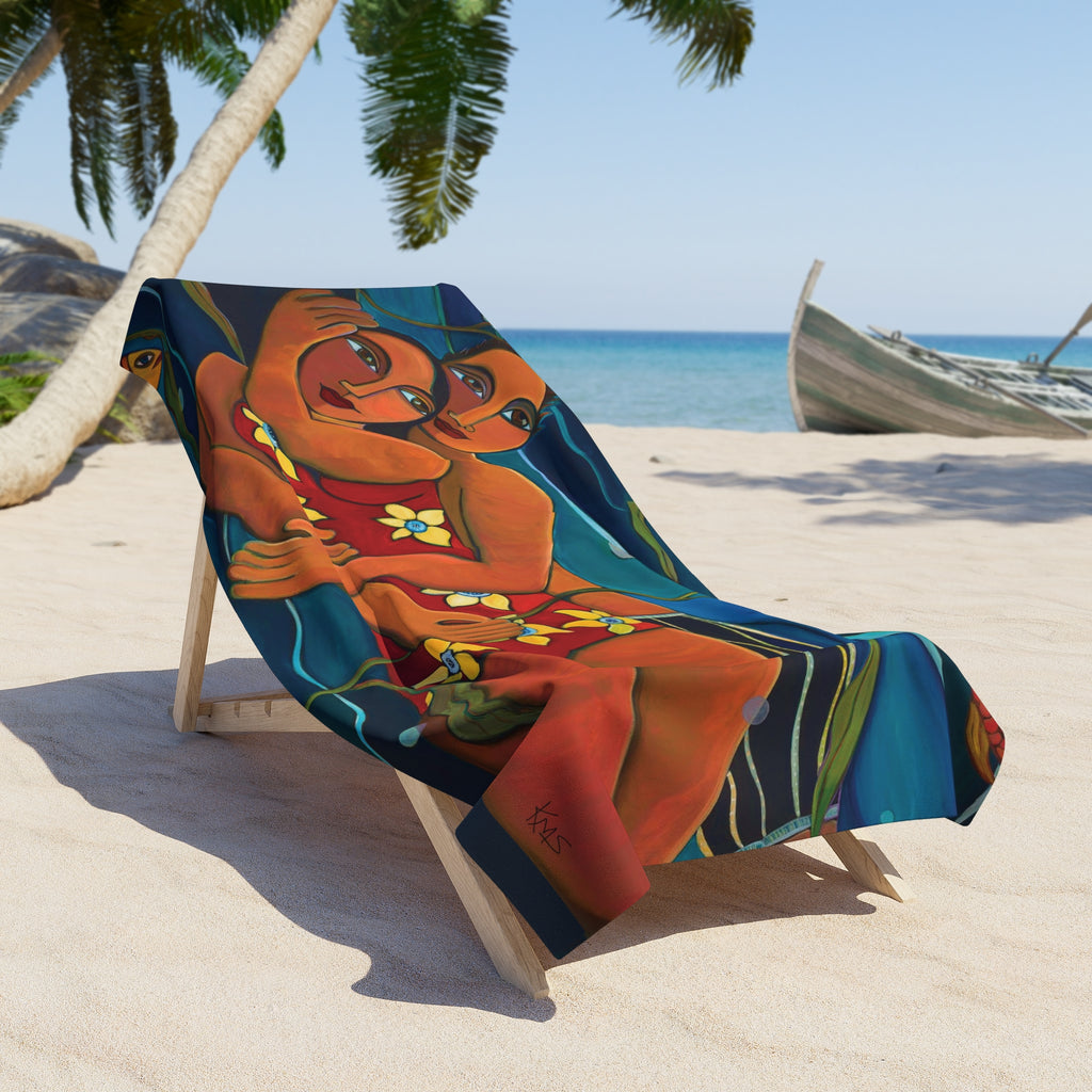 Swimming Together Beach Towel
