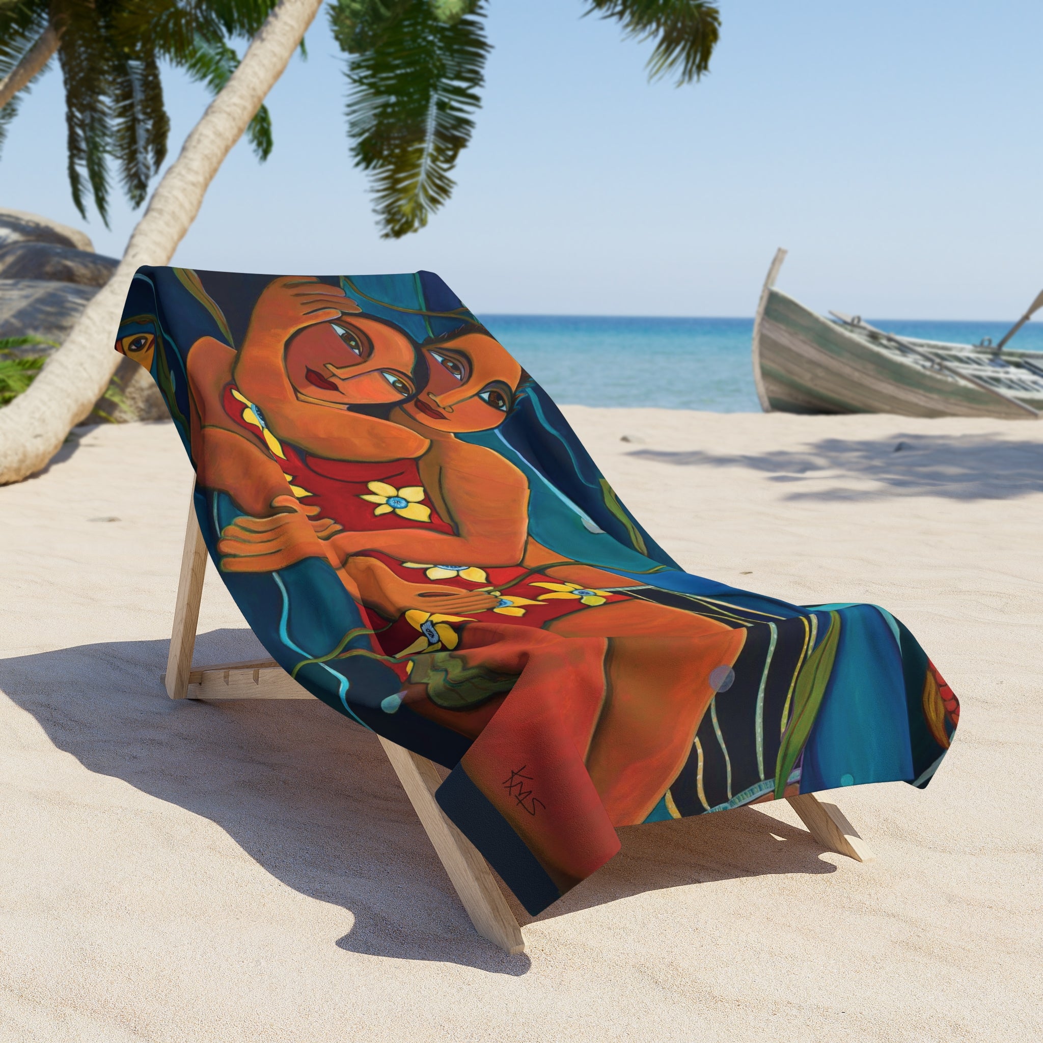 Swimming Together Beach Towel