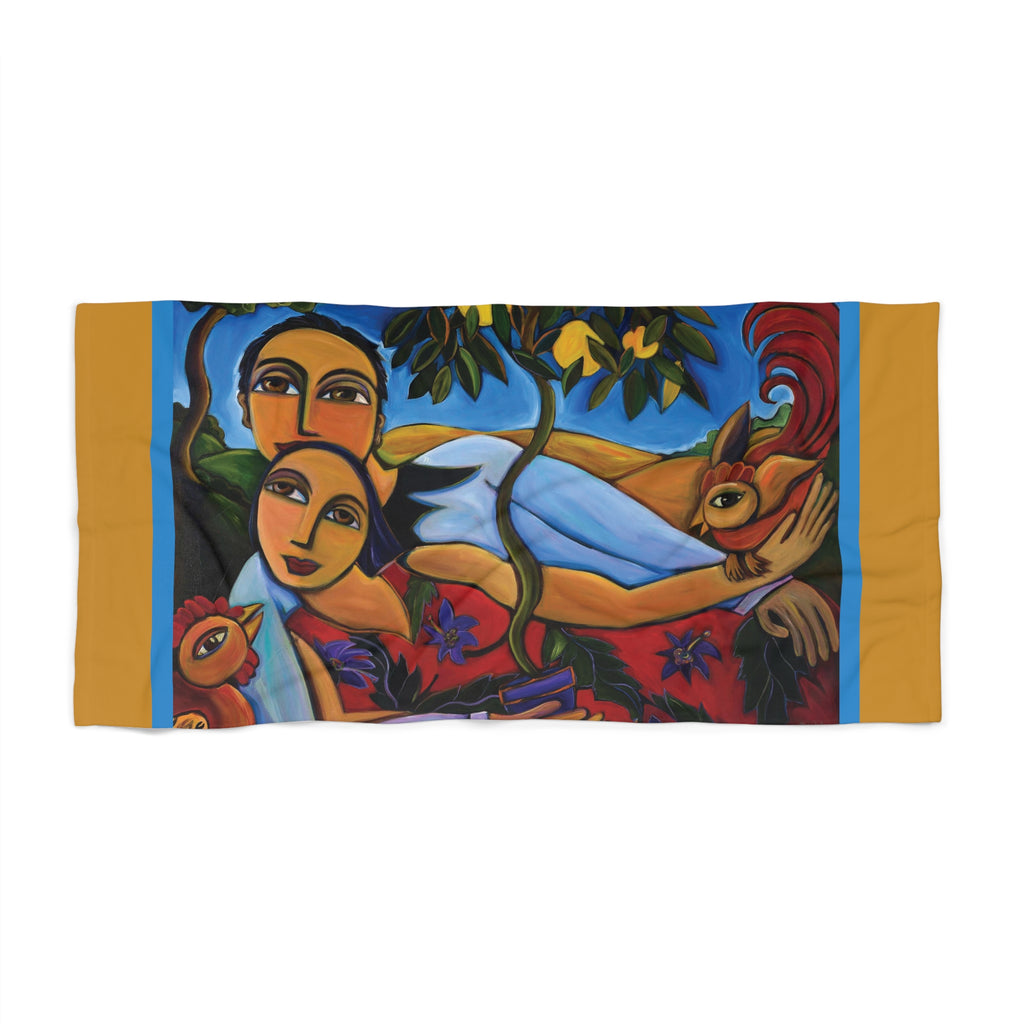 Waking Up Together Beach Towel