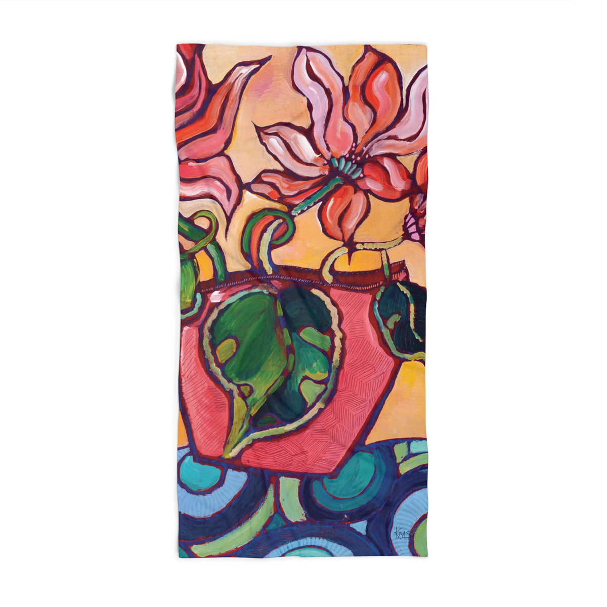 Vibrant Vase Beach Towel