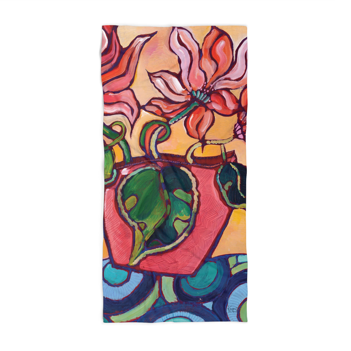 Vibrant Vase Beach Towel