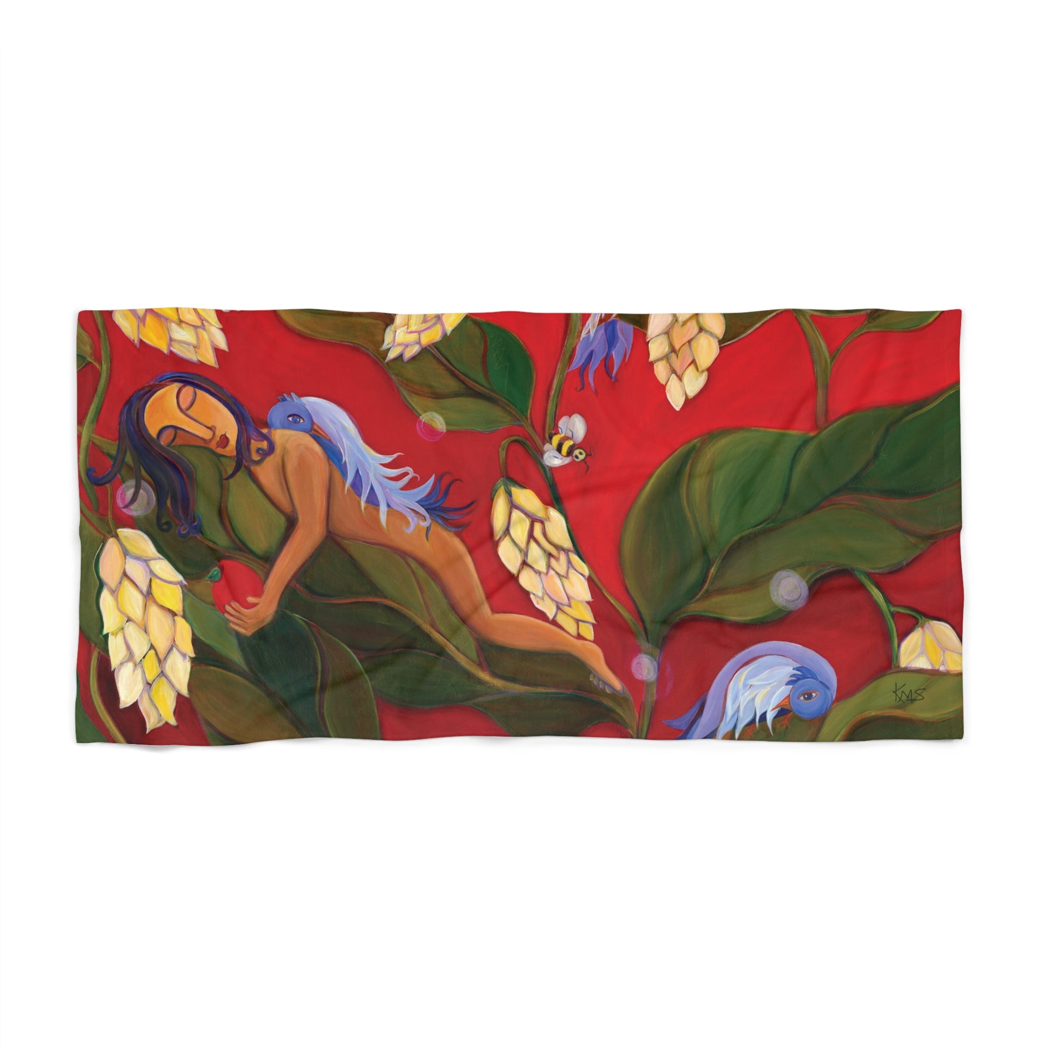 Birds and Bees Beach Towel