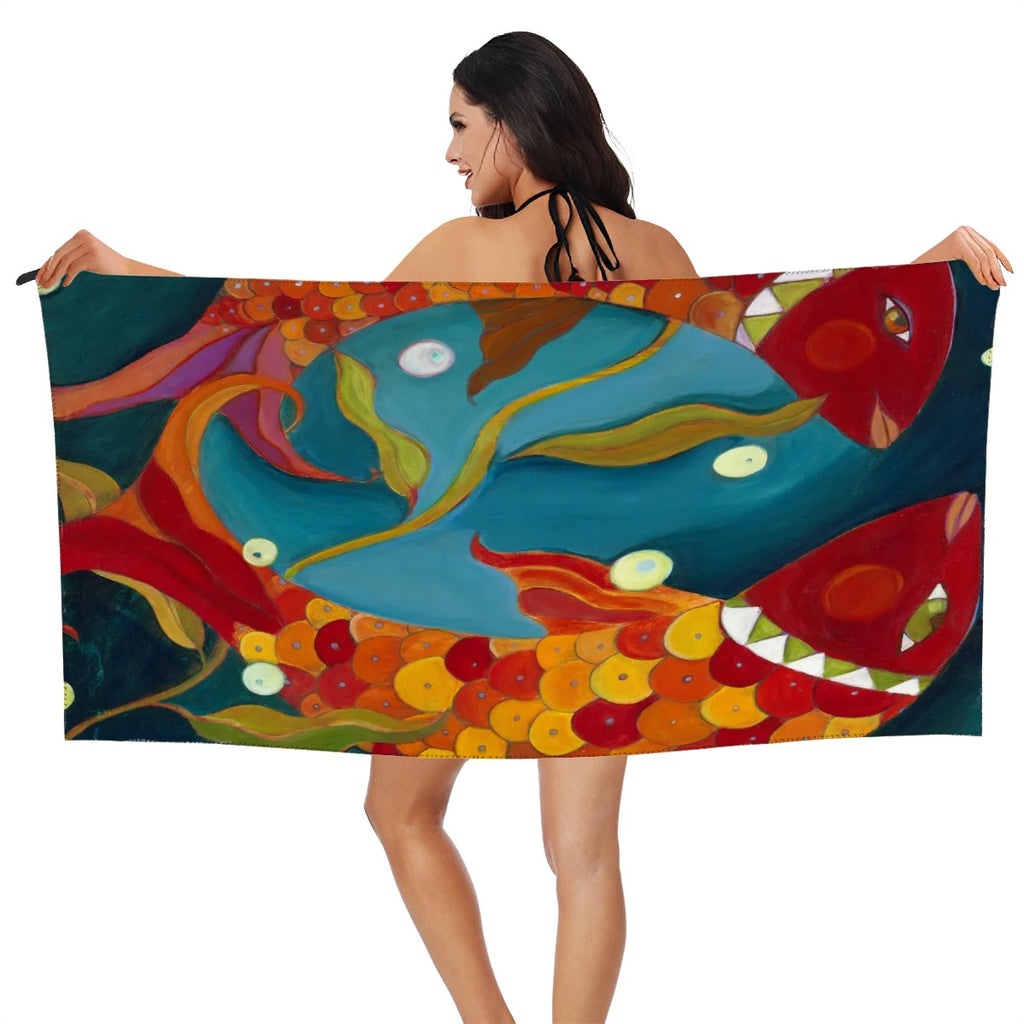 Fish Dance Microfiber Towel