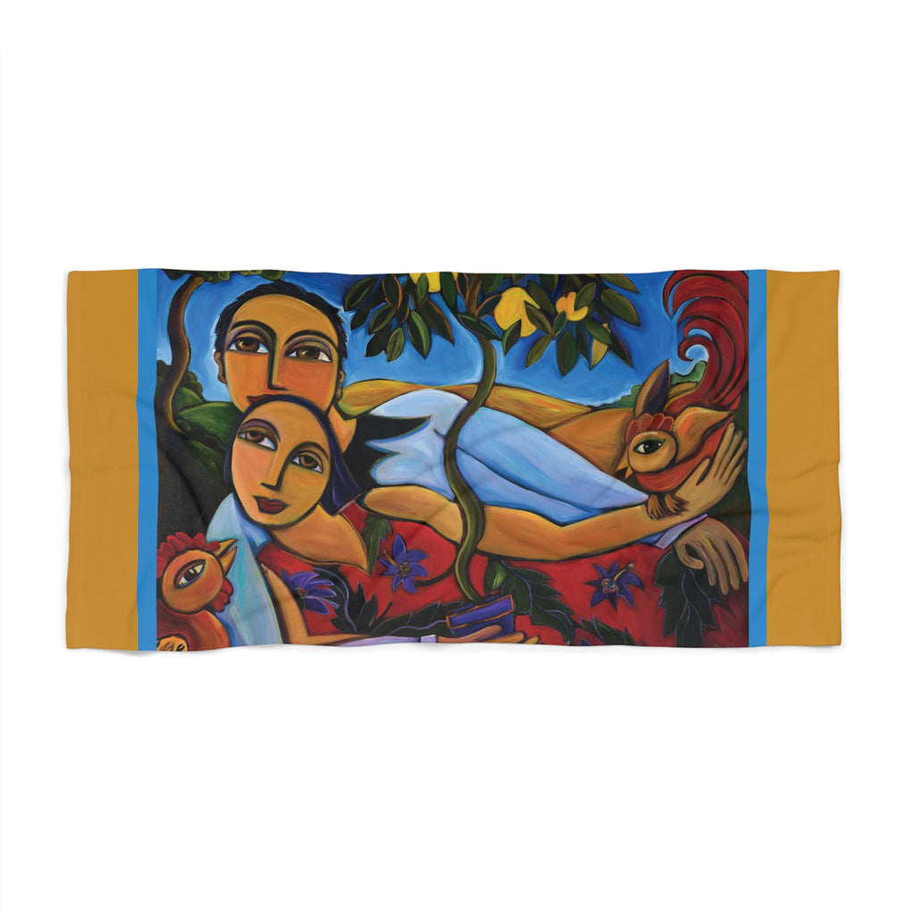 Waking Up Together Beach Towel