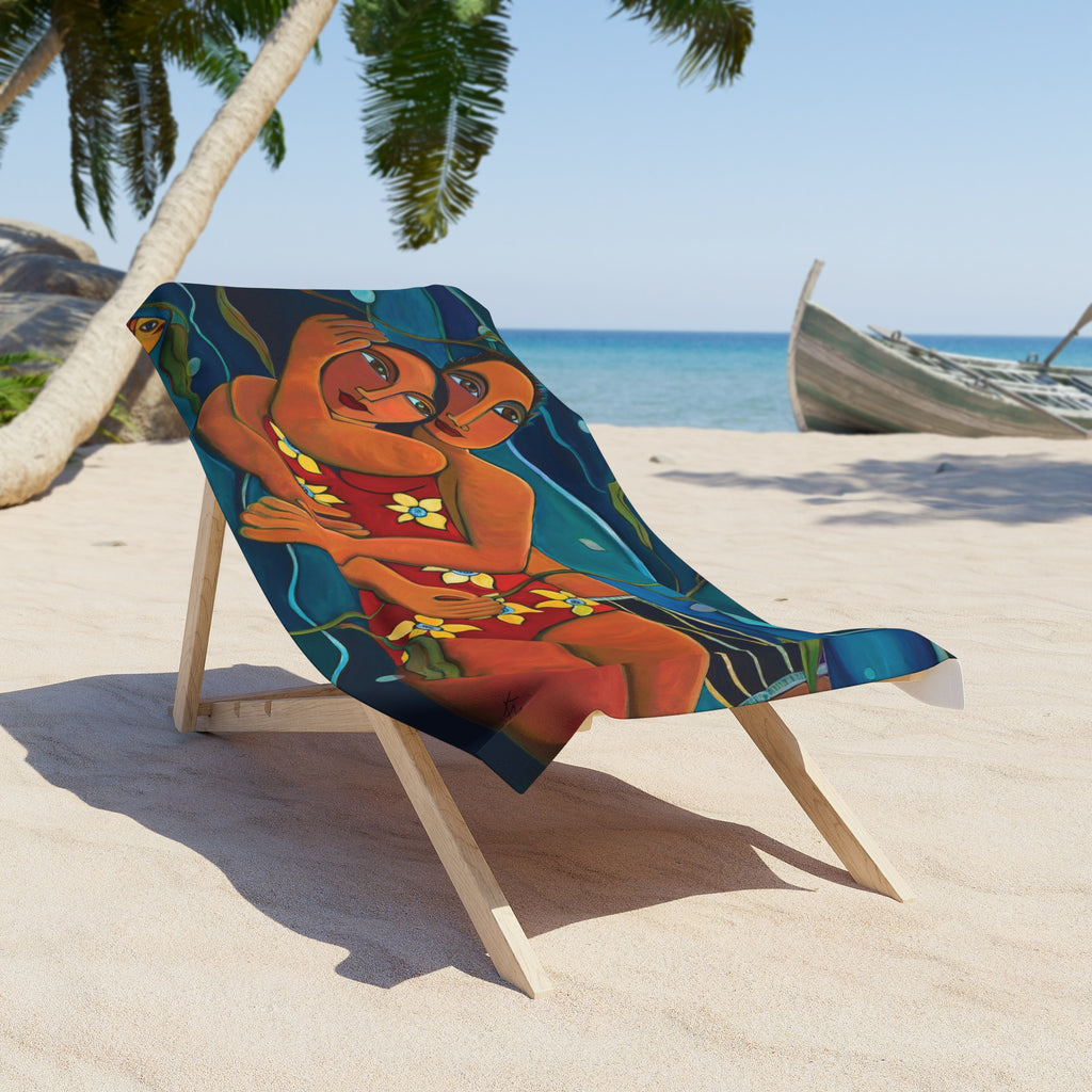 Swimming Together Beach Towel