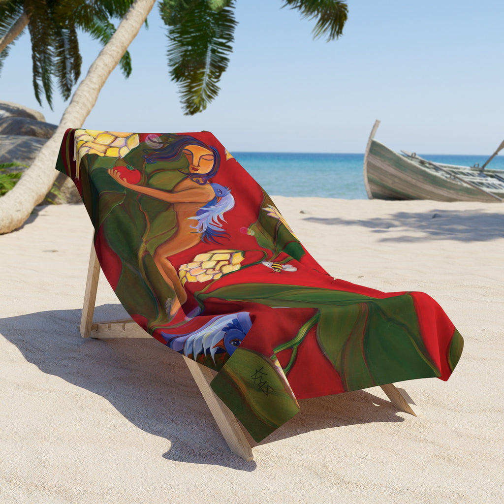 Birds and Bees Beach Towel