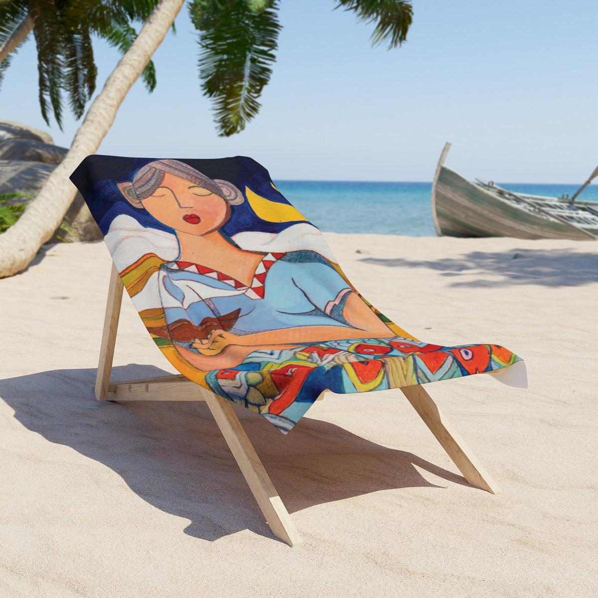 Fisher Woman Beach Towel