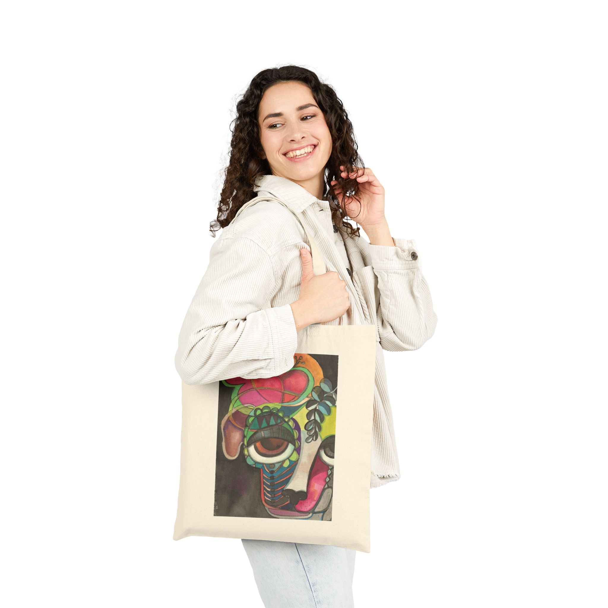 Dog with Flowers Tote Bag