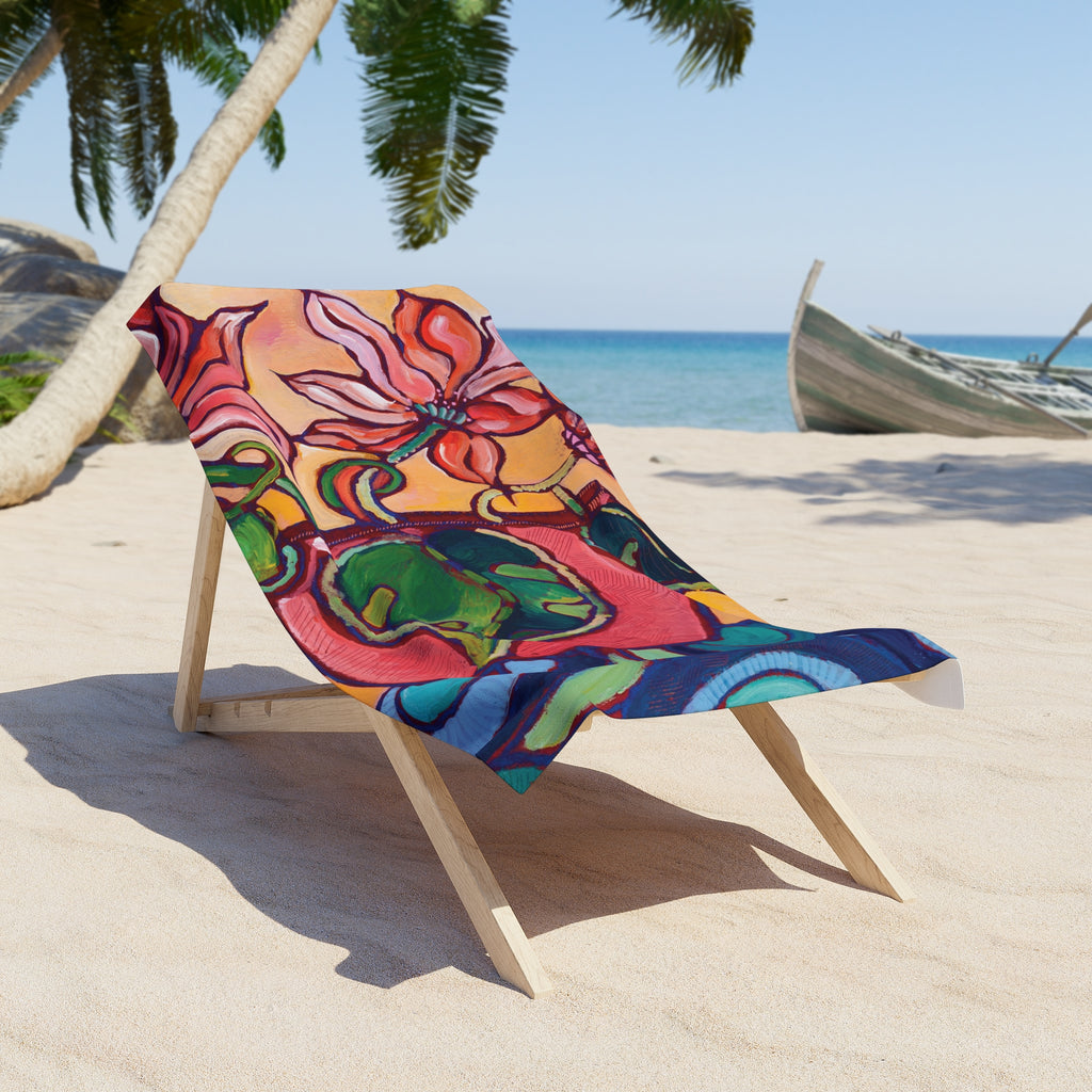 Vibrant Vase Beach Towel