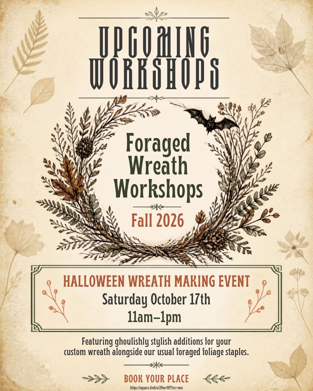 Halloween Wreath Workshop - October 17, 2026
