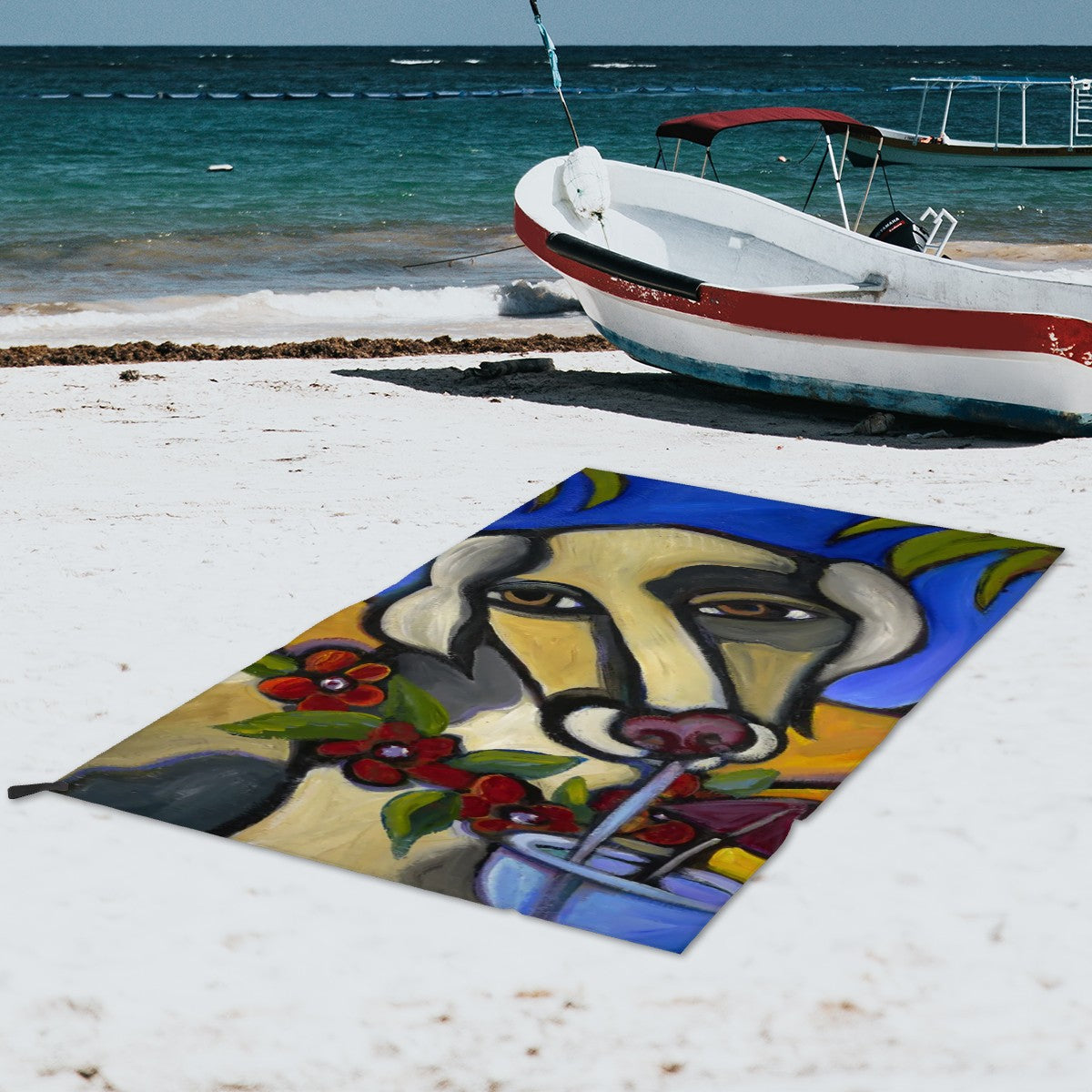 Blue Hawaiian Microfiber Towel